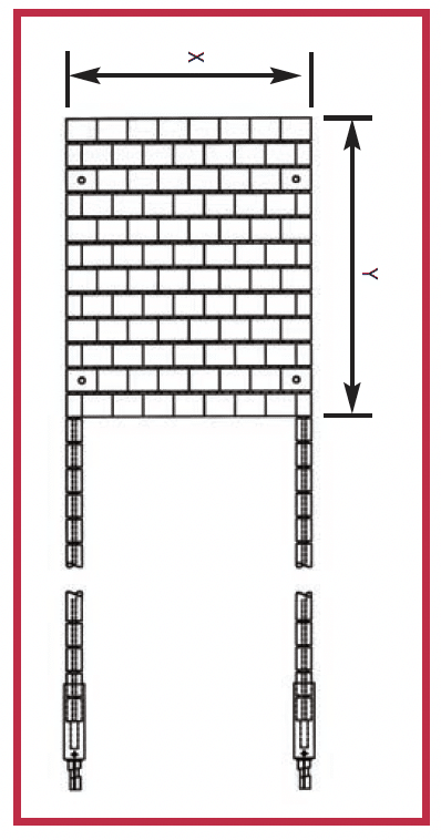 Flexible ceramic elements dimensions